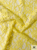Floral Double-Scalloped Corded Lace - Light Yellow