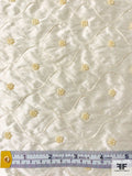 Silk Shantung with Wavy Line Embroidery and Pearl Beads - Light Cream