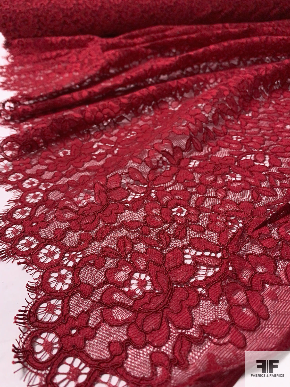 red lace fabric for dress Red Embroidered Lace