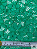 Floral Double-Scalloped Corded Lace Strip - Jade