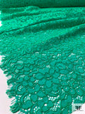 Floral Double-Scalloped Corded Lace Strip - Jade