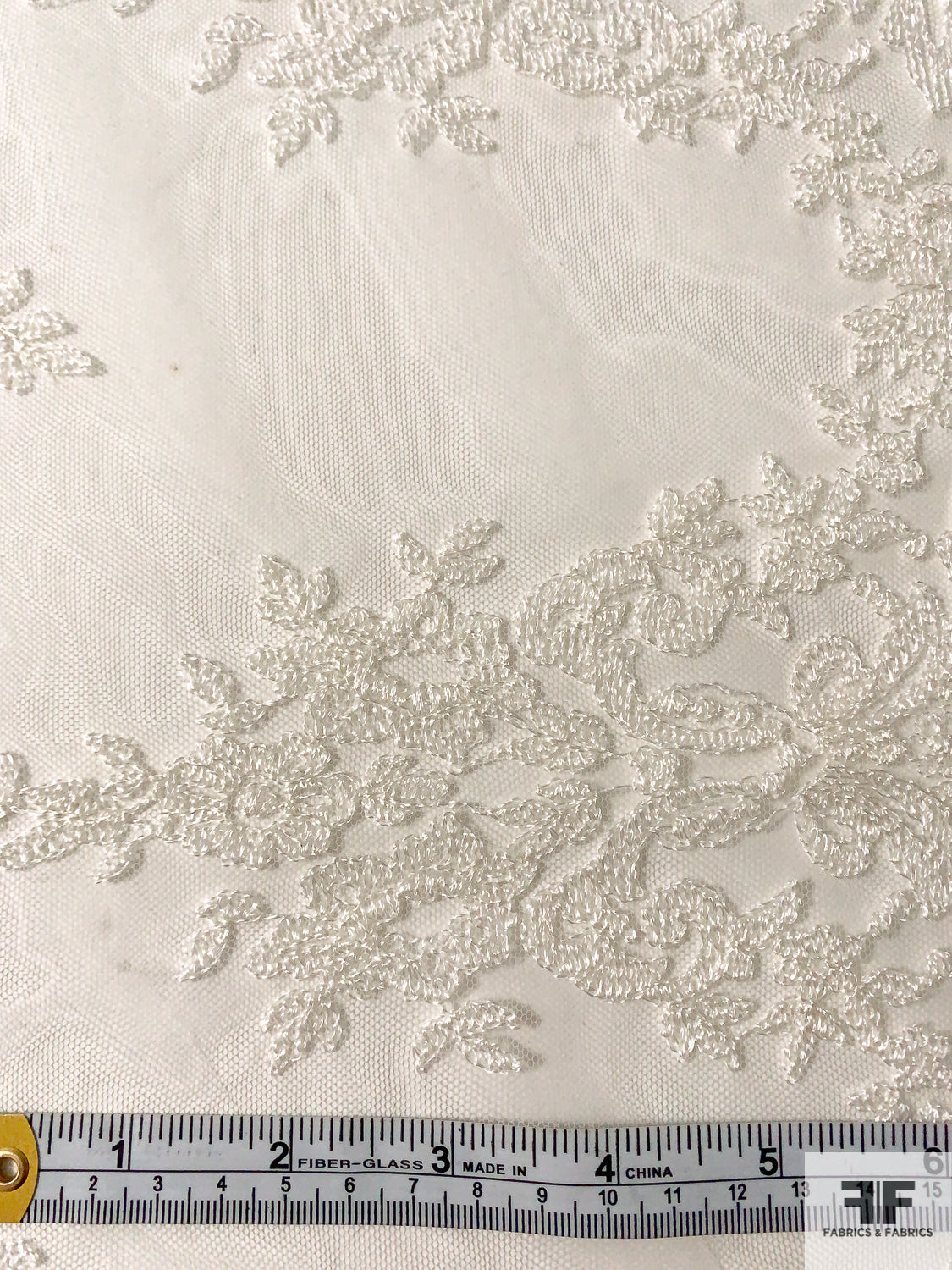 White Floral Corded Lace - 3 Yard Panel