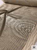Sequins in Striped Design on Cotton Mesh - Gold / Grey / Cream
