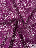 Floral Double-Scalloped Lightly Corded Lace Strip - Purple