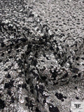 Cracked Ice Ombré on Fine Netting - Silver / Black