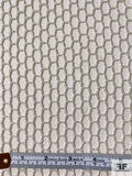 Cracked Ice Large Honeycomb Fishnet Lace - Off-White / Silver