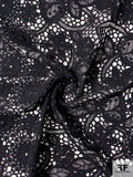 Groovy Floral Guipure Lace - Black