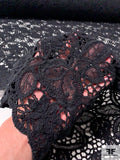 Groovy Floral Guipure Lace - Black