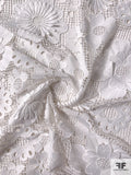 3D Youthful Floral Guipure Lace - White