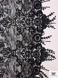 Exotic Fine Lace with Guipure Lace Borders - Black