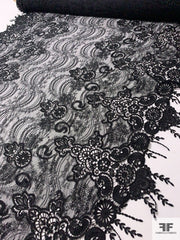 Buy 6 Wide Exquisite Leavers Lace in Black and Ivory, Made in France, Sold  by the Yard Online in India 