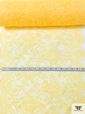 French Floral Chantilly Lace Trim Strip - Summer Yellow