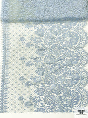 Polyester Floral Lace Fabric by The Yard (Lt. Periwinkle) : : Home