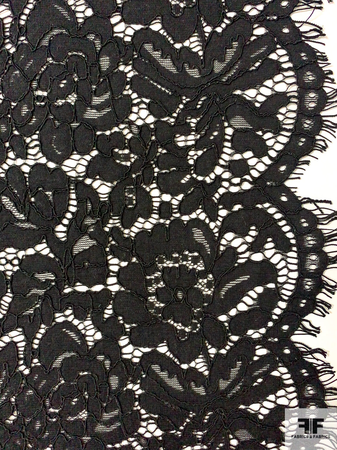 English Lace Wholesale Fabric in Black, Black Lace Fabric