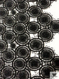 Geometric Circles Fine Guipure Lace Trim - Black
