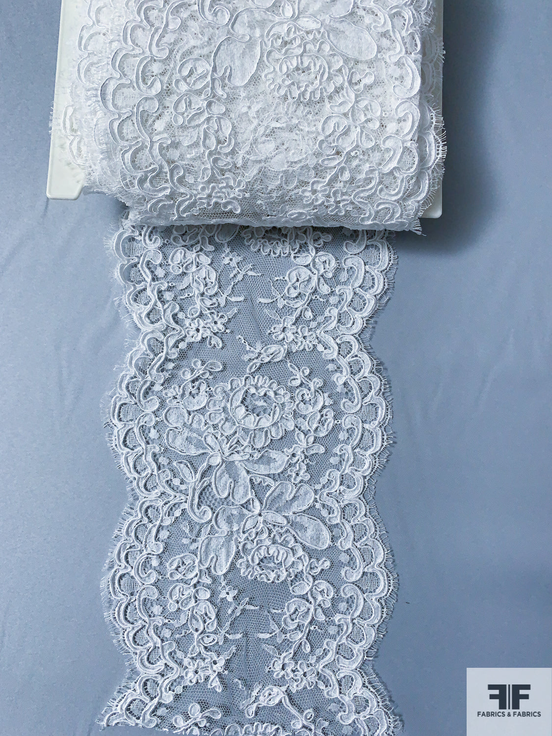 French Delicate Floral Alencon Lace - Ivory  Bridal lace fabric, White lace  fabric, Alencon lace