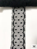 French Small Oval Dot Chantilly Lace Trim - Black