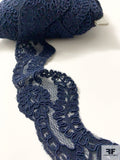Scalloped Corded Lace Trim - Navy