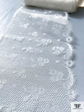 Single-Scalloped Dainty Floral Lace Trim - Ivory