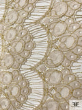 Multi-Scalloped Leavers Lace Trim - Beige / Gold