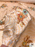 Hypnotic and Floral Printed Silk Charmeuse - Peach / Multicolor
