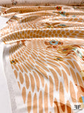 Hypnotic and Floral Printed Silk Charmeuse - Peach / Multicolor