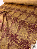 Floral Fireworks Printed Silk Charmeuse - Maroon / Gold