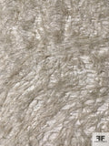 Novelty Fringe Yarns on Organza with Lurex Threads - Ivory / Silver