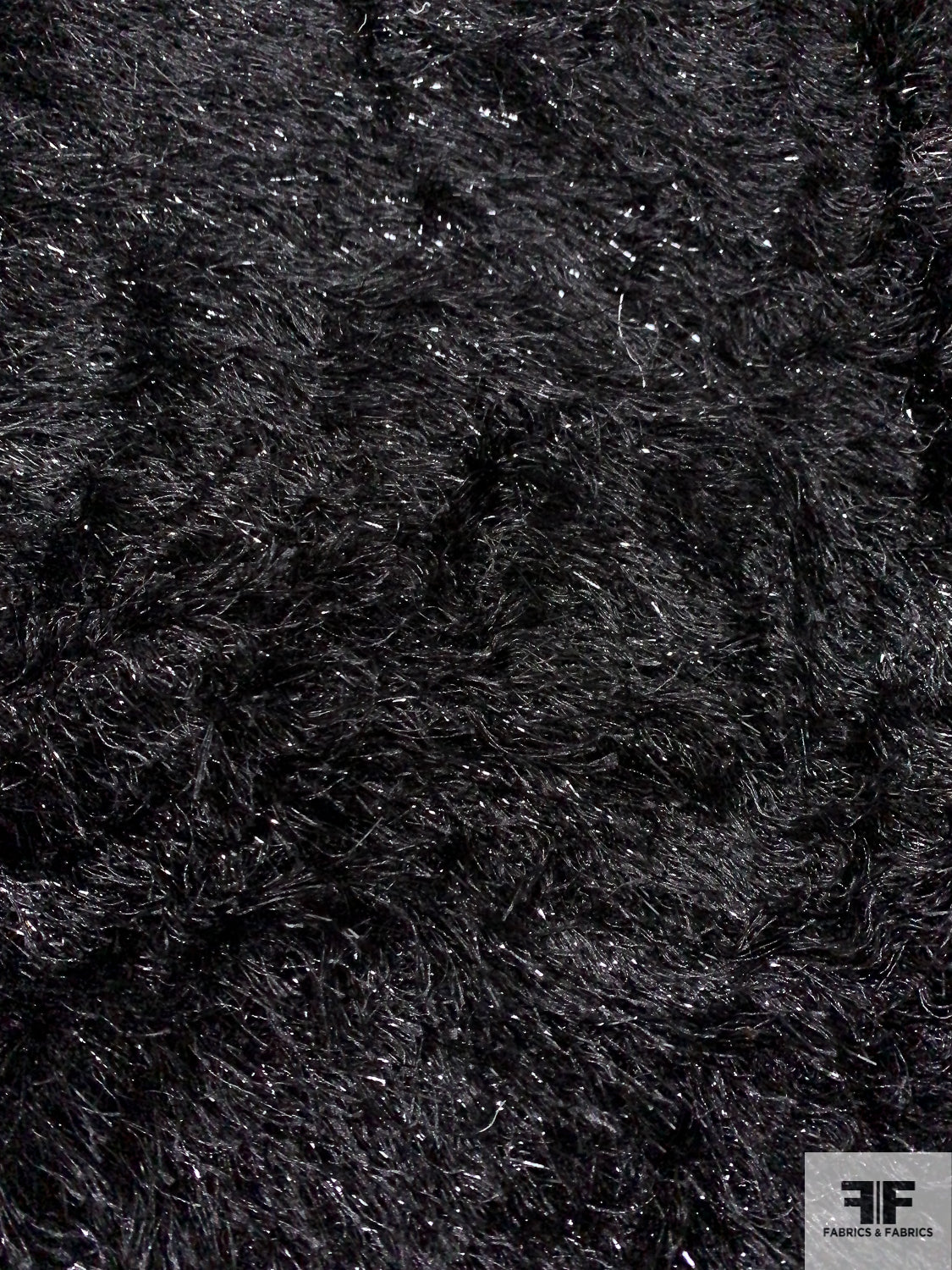 Shaggy Faux-Fur Look Fringe Novelty - Black