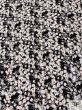 Ditsy Floral Matte-Side Printed Silk Charmeuse - Black / White / Sky Blue / Cream
