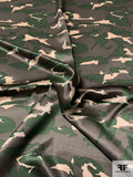 Camouflage Printed Silk Charmeuse - Army Green / Stone Grey / Ivory