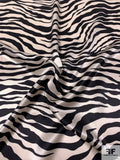 Zebra Printed Silk Charmeuse - Black / Ivory