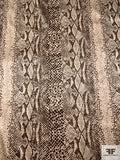 Snakeskin Printed Stretch Silk Charmeuse - Dark Taupe / Stone