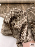 Snakeskin Printed Stretch Silk Charmeuse - Dark Taupe / Stone