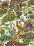 Paisley Printed Stretch Silk Charmeuse - Multicolor