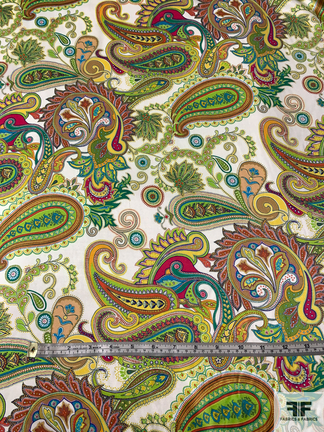 Paisley Printed Stretch Silk Charmeuse - Multicolor