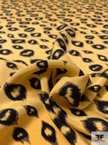 Animal Pattern Printed Silk Crepe - Summer Daffodil Yellow / Black / Taupe