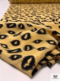 Animal Pattern Printed Silk Crepe - Summer Daffodil Yellow / Black / Taupe