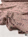 Stars Printed Silk Georgette - Dusty Pink / Black / Light Sage