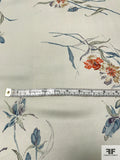Elegant Floral Printed Silk Georgette - Grey-Sage / Sage / Dusty Blues / Burnt Orange