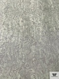 Overcast Floral Printed Silk and Cotton Faille - Heaven Grey / Frosty Grey