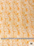 Tentacle Floral Matte-Side Printed Silk Charmeuse - Tangerine / Orange / Yellow / Off-White
