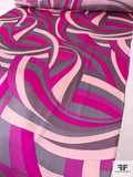 Pucci-esque Wavy Striations Silk Charmeuse - Hot Pink / Magenta / Dusty Purple / Baby Pink
