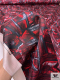 Graphic Shapes Printed Vintage Fine Silk Twill - Red / Black / White