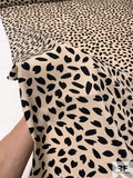 Animal-Like Pattern Printed Lightweight Polyester Peachskin - Light Nude / Black