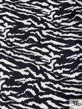 Zebra Printed Heavy Polyester Chiffon - Black / White