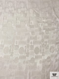 Circle Collage Polyester Chiffon Fil Coupé with Satin Sheen - Glossy White