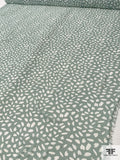 Animal-Like Pattern Printed Polyester Chiffon - Dusty Sage / White