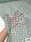 Animal-Like Pattern Printed Polyester Chiffon - Dusty Sage / White