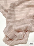 Multi-Striped Pattern Clip Polyester Chiffon - Misty Blush